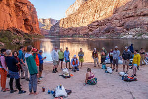 Drawing the plan for House Rock Rapid